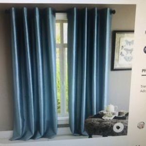 Six curtain panels Pier 1 Smoke Blue Hamilton